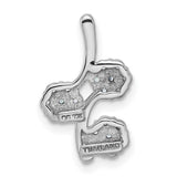 Sterling Silver Pendant with Swiss Blue Topaz, Floral Vine Design for Women