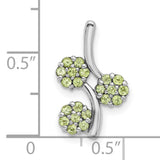 Peridot Flowers Chain Slide Charm Pendant in Real 925 Sterling Silver