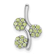 Peridot Flowers Chain Slide Charm Pendant in Real 925 Sterling Silver