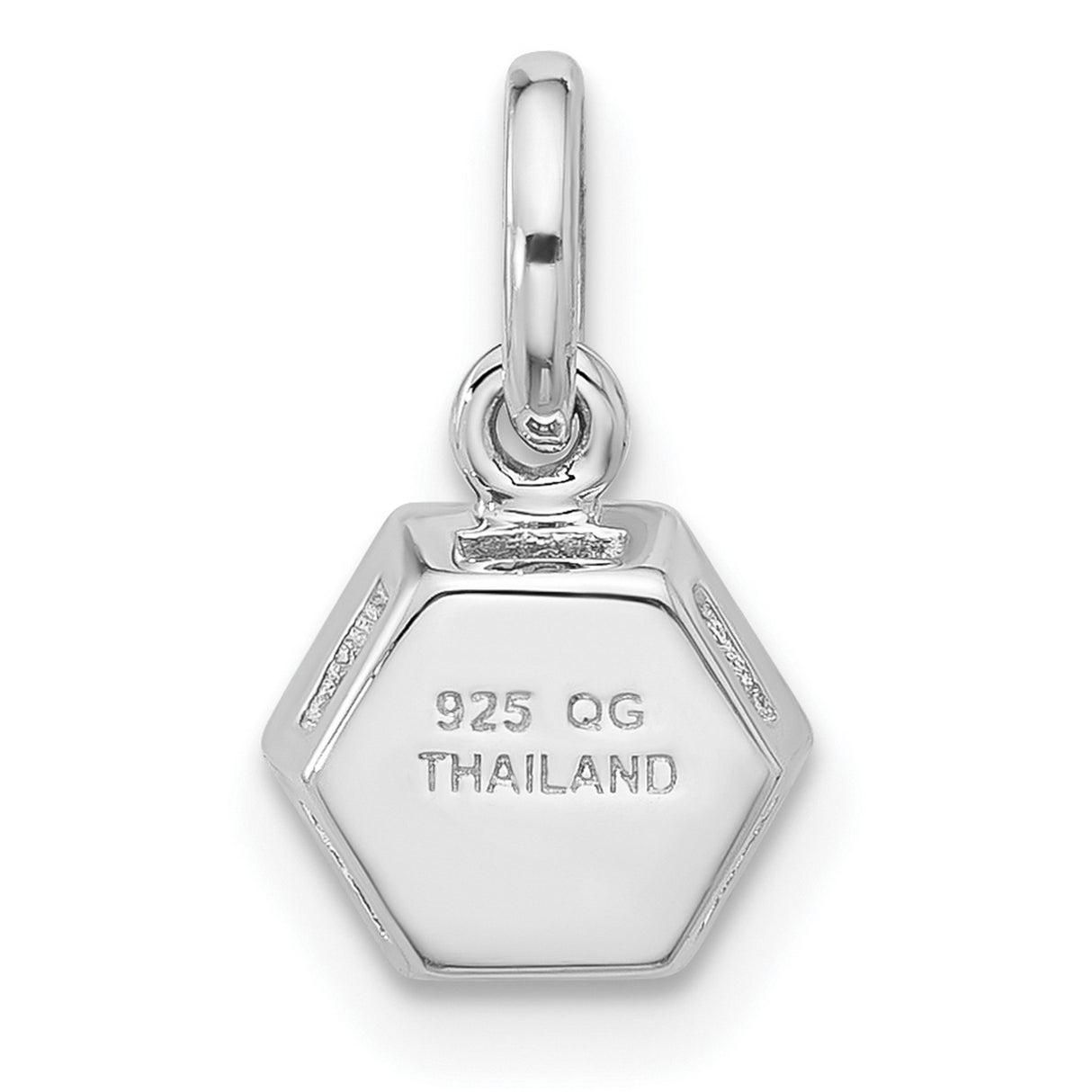 Sterling Silver Hexagon Pendant with Sky Blue Topaz, Modern Geometric Charm for Women