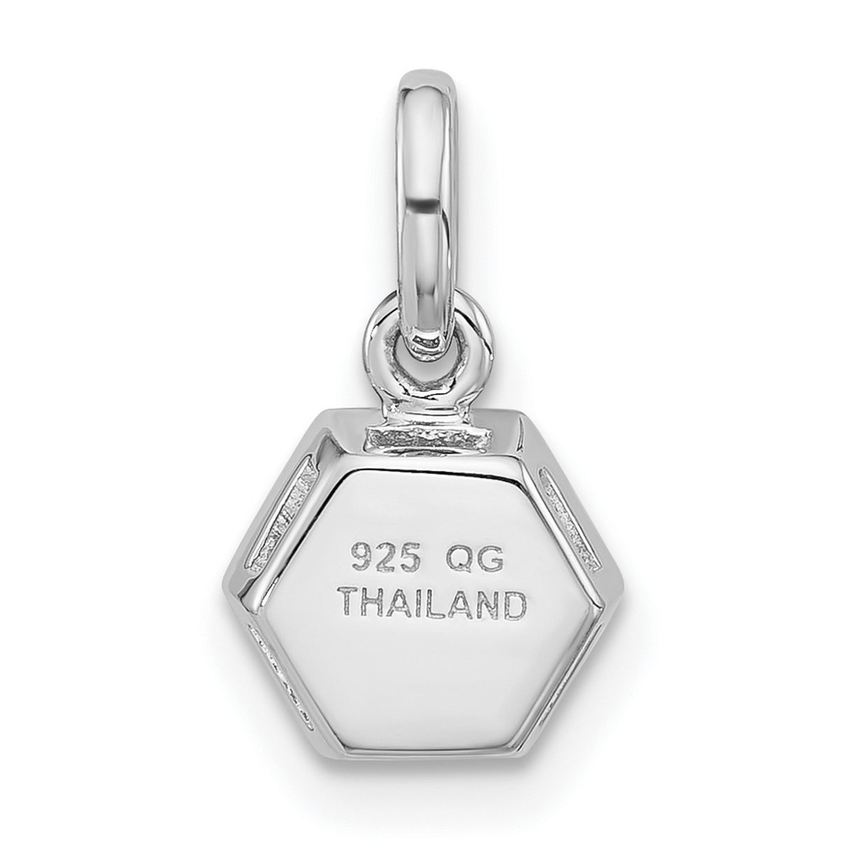 Sterling Silver Hexagon Pendant with Citrine, Modern Geometric Style for Women