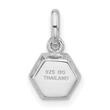 Sterling Silver Hexagon Pendant with Citrine, Modern Geometric Style for Women