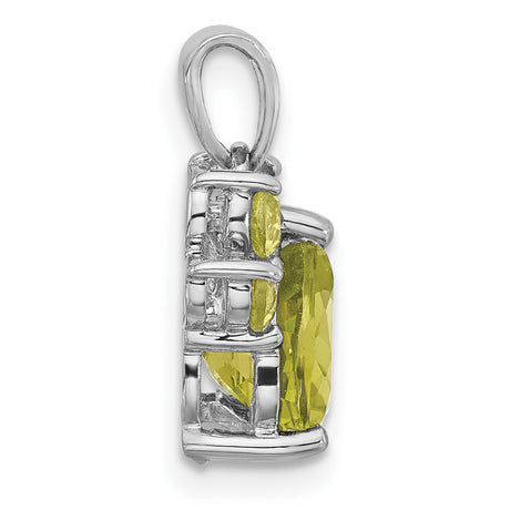 Polished Peridot Paw Charm Pendant in Real 925 Sterling Silver