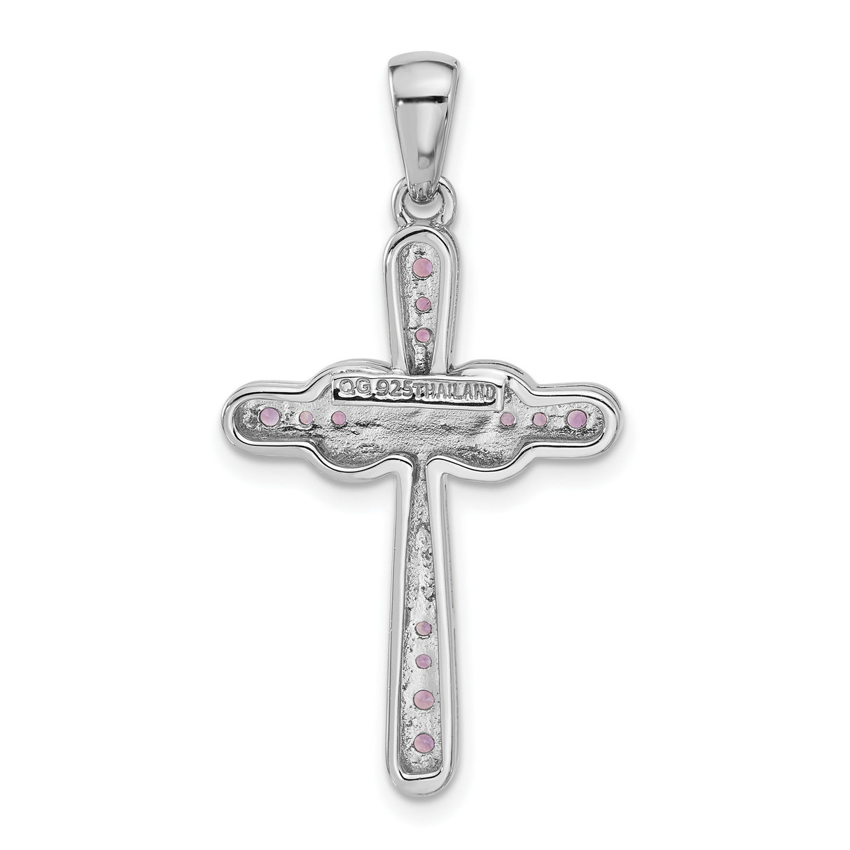 Sterling Silver Infinity Cross Pendant with Amethyst, Spiritual and Modern Faith Design