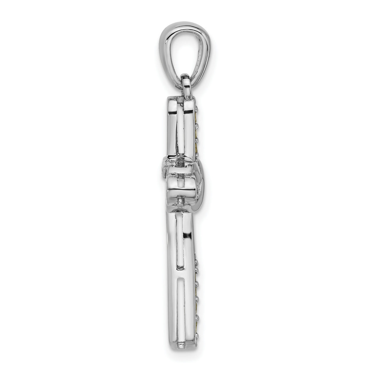 Sterling Silver Infinity Cross Pendant with Peridot, Spiritual Symbol for Men and Women