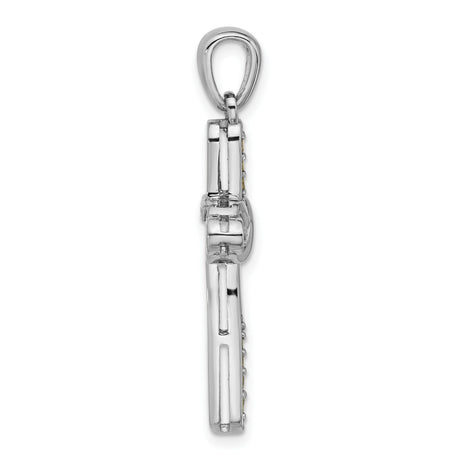 Sterling Silver Infinity Cross Pendant with Peridot, Spiritual Symbol for Men and Women