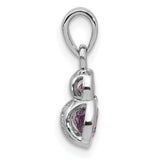Sterling Silver Pendant with Two Round Amethyst Gemstones, Vertical Modern Minimalist Design