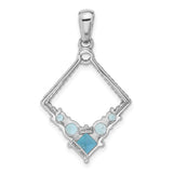 London and Light Swiss Blue Topaz Charm Pendant in Real 925 Sterling Silver