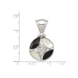 Sterling Silver Celtic Triskelion Pendant with Mother of Pearl and Onyx Inlays for Women