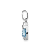 Sterling Silver Pendant with Blue Cubic Zirconia and Crystal Accents, Chic Modern Design for Women