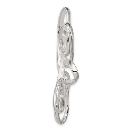 Sterling Silver Flower Pendant with Open Loop Petal Design, Modern Minimalist Jewelry for Women