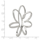 Sterling Silver Flower Pendant with Open Loop Petal Design, Modern Minimalist Jewelry for Women