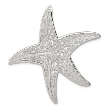 Fancy Starfish Charm Pendant in Real 925 Sterling Silver
