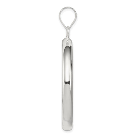 Sterling Silver Open Circle Pendant, Minimalist Infinity Loop Design for Women or Unisex Wear