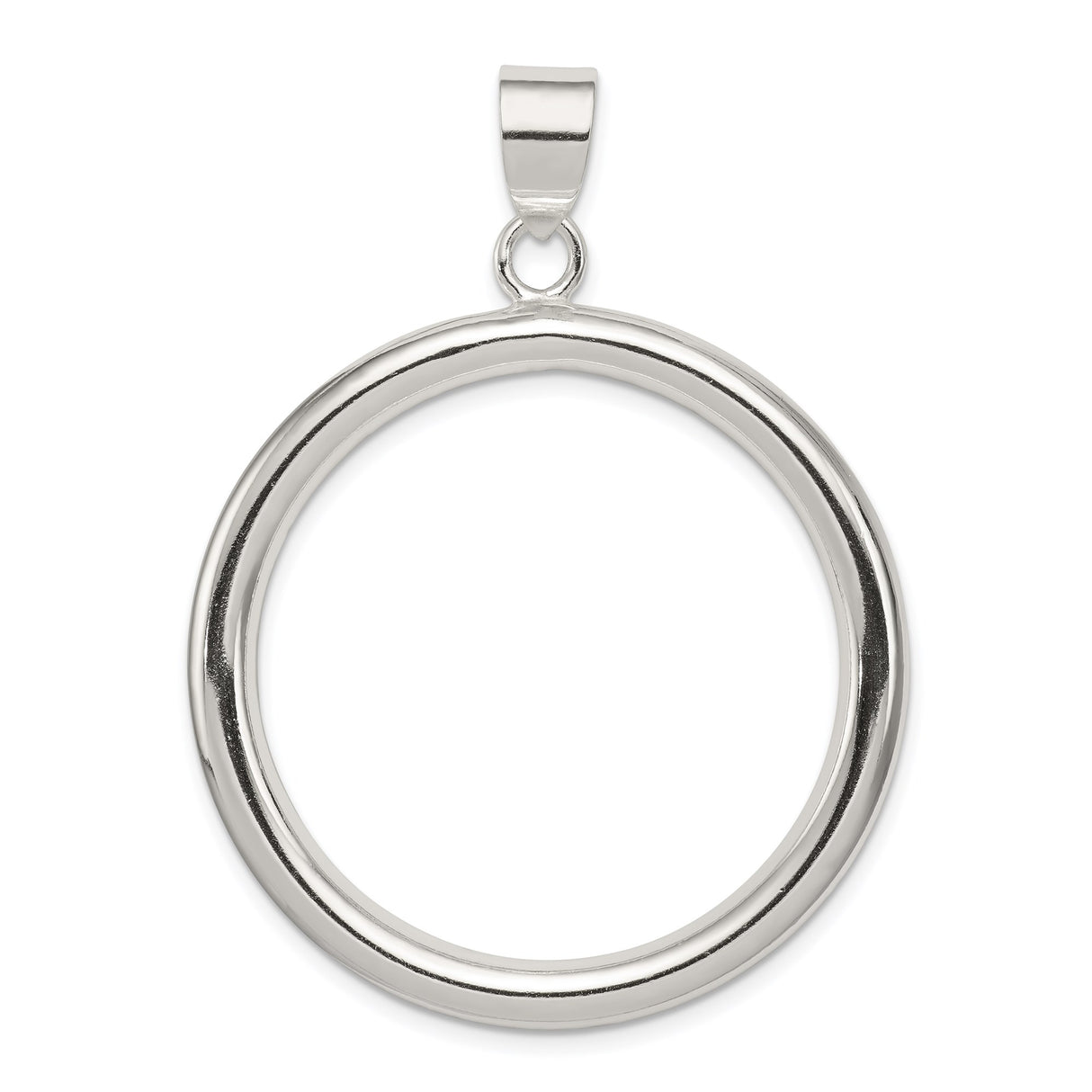 Sterling Silver Open Circle Pendant, Minimalist Infinity Loop Design for Women or Unisex Wear