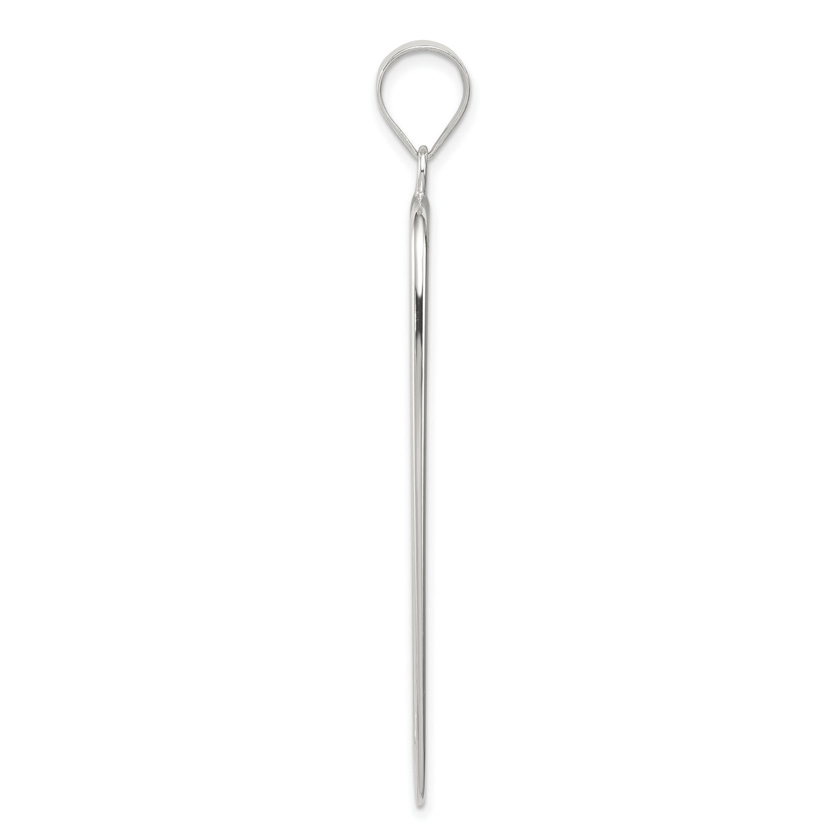 Sterling Silver Rectangle Open-Frame Pendant, Minimalist Geometric Design for Women