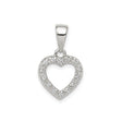 Sterling Silver Heart Pendant with Cubic Zirconia, Open Heart Design, Romantic Jewelry for Women