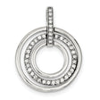 Sterling Silver Circle Pendant with Cubic Zirconia, Concentric Rings Design