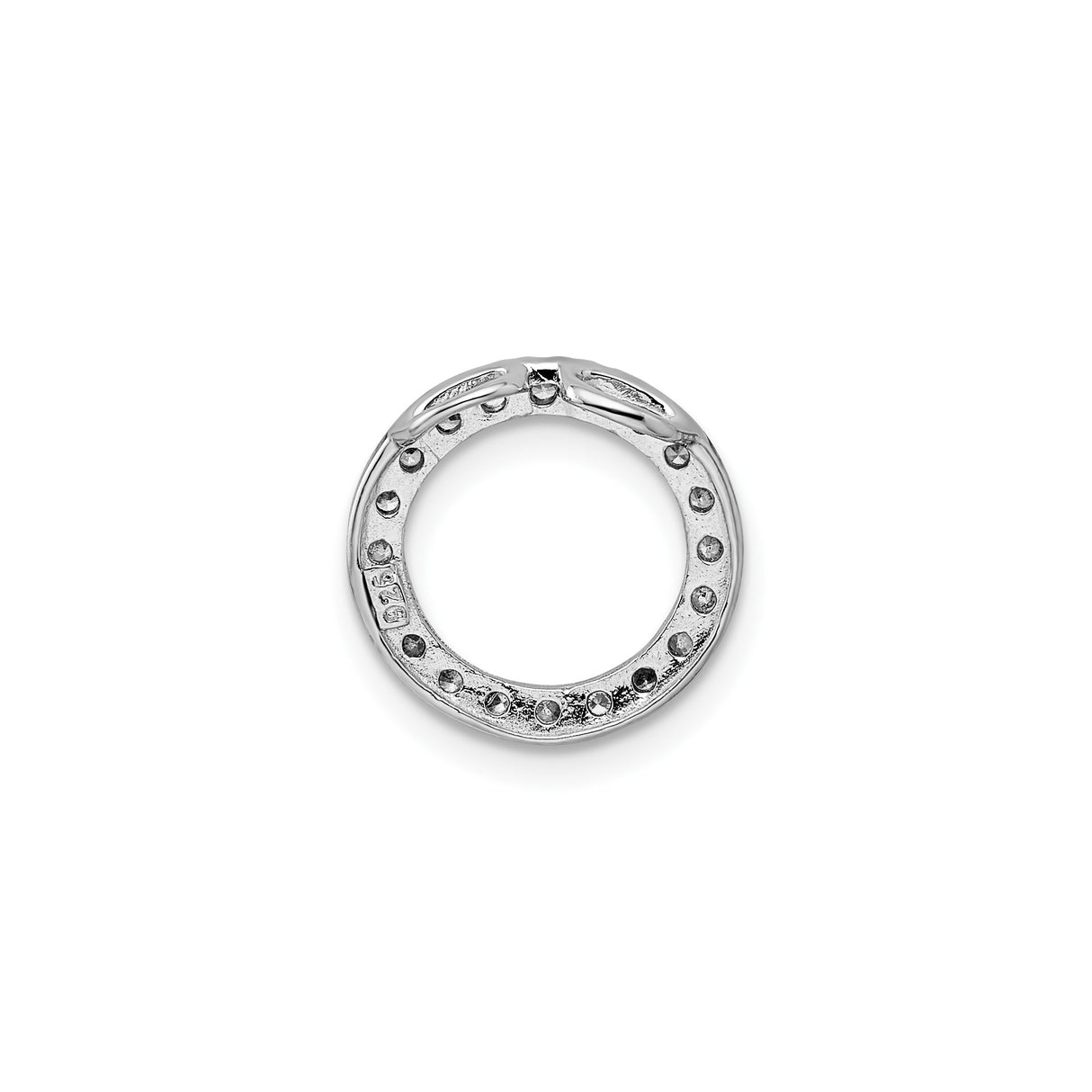 Sterling Silver Open Circle Pendant with Cubic Zirconia, Symbol of Eternal Love and Unity
