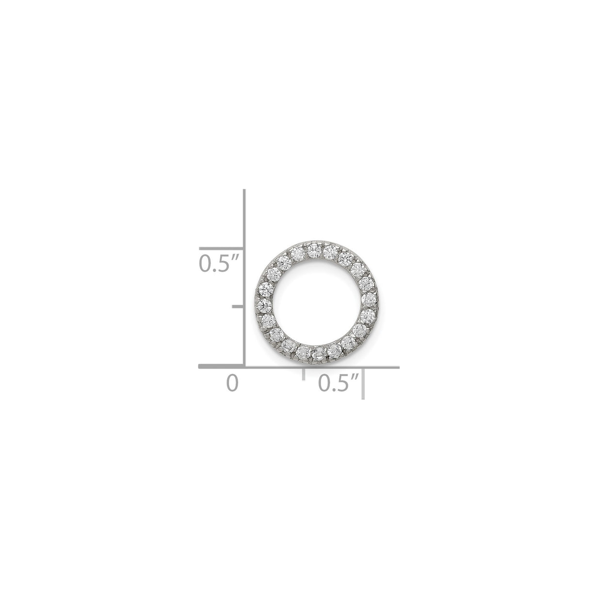 Sterling Silver Open Circle Pendant with Cubic Zirconia, Symbol of Eternal Love and Unity
