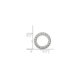Sterling Silver Open Circle Pendant with Cubic Zirconia, Symbol of Eternal Love and Unity