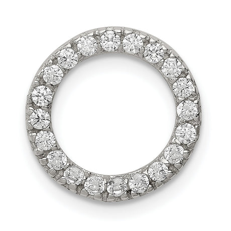 Sterling Silver Open Circle Pendant with Cubic Zirconia, Symbol of Eternal Love and Unity