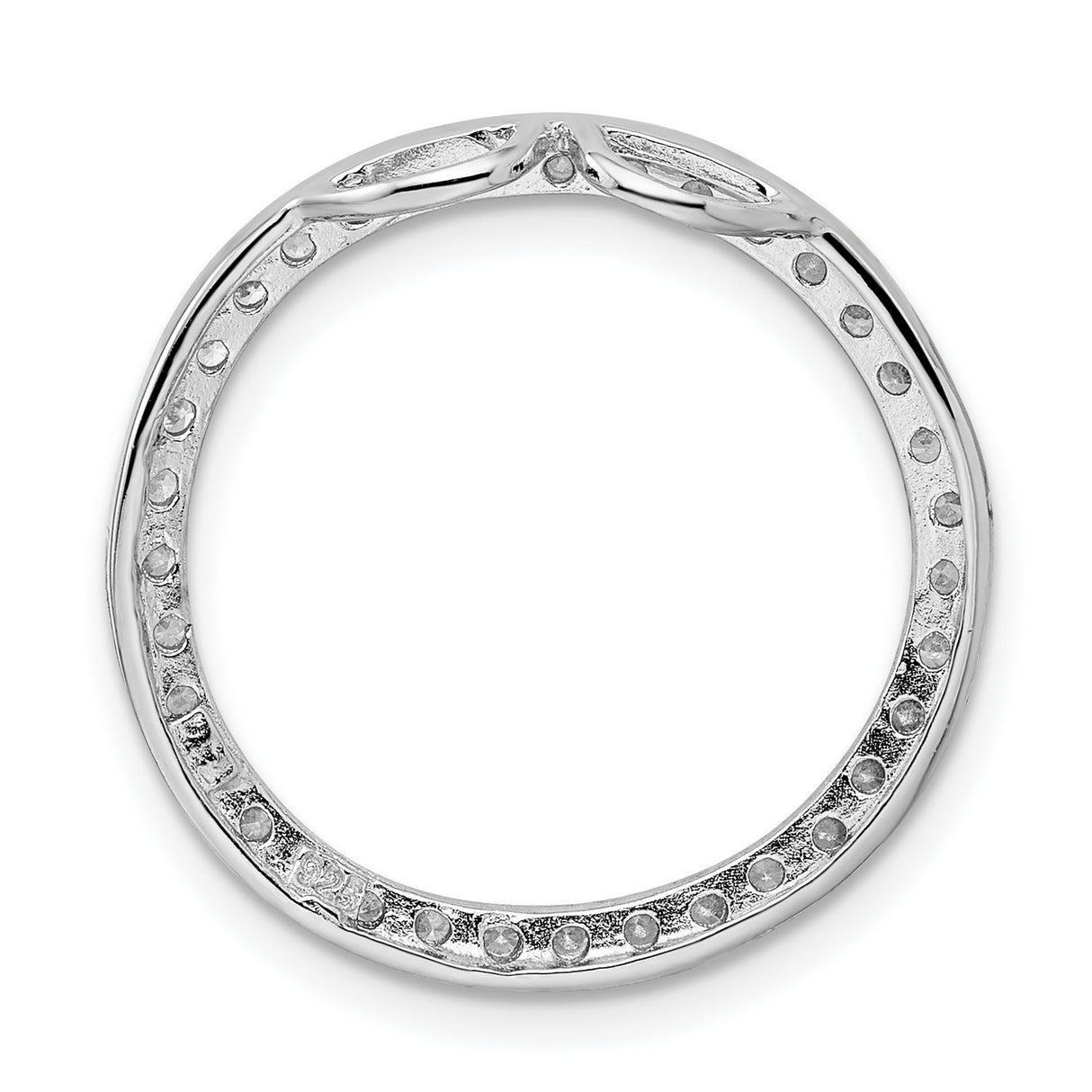 Sterling Silver Eternity Ring with Round Cut Cubic Zirconia, Classic Romantic Band