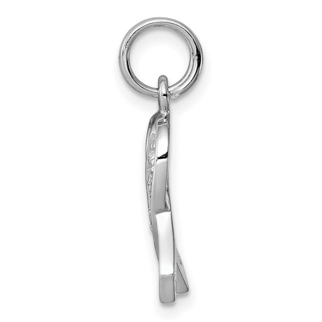 Sterling Silver Awareness Ribbon Pendant with Cubic Zirconia, Symbolic Hope Jewelry for Women