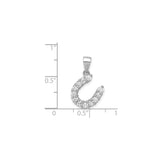 Sterling Silver Horseshoe Pendant with Cubic Zirconia, Western Lucky Talisman Style for Women