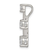 3 stone CZ Charm Pendant in Real 925 Sterling Silver