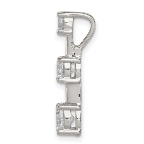3 stone CZ Charm Pendant in Real 925 Sterling Silver