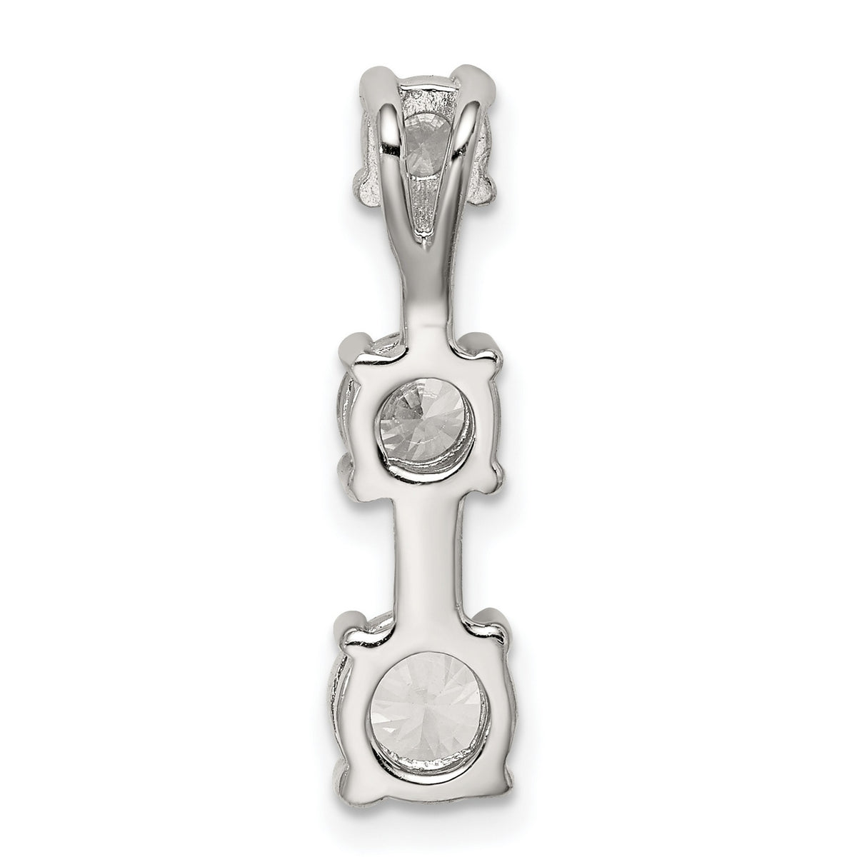 3 stone CZ Charm Pendant in Real 925 Sterling Silver