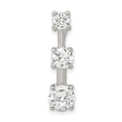 3 stone CZ Charm Pendant in Real 925 Sterling Silver