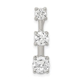 3 stone CZ Charm Pendant in Real 925 Sterling Silver