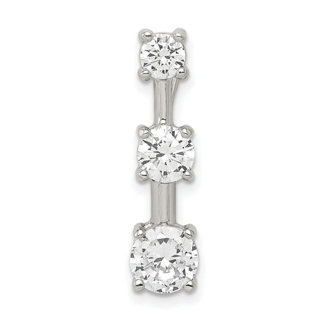3 stone CZ Charm Pendant in Real 925 Sterling Silver