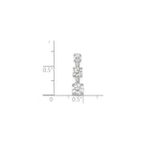 Sterling Silver Pendant with Three Cubic Zirconia Stones in Graduated Vertical Design