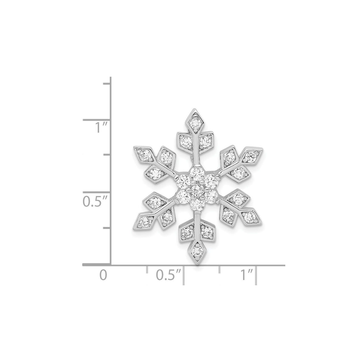 Sterling Silver Snowflake Pendant with Cubic Zirconia, Winter Holiday Jewelry for Women