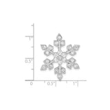 Sterling Silver Snowflake Pendant with Cubic Zirconia, Winter Holiday Jewelry for Women