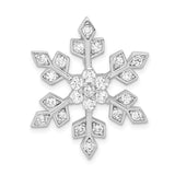 Sterling Silver Snowflake Pendant with Cubic Zirconia, Winter Holiday Jewelry for Women