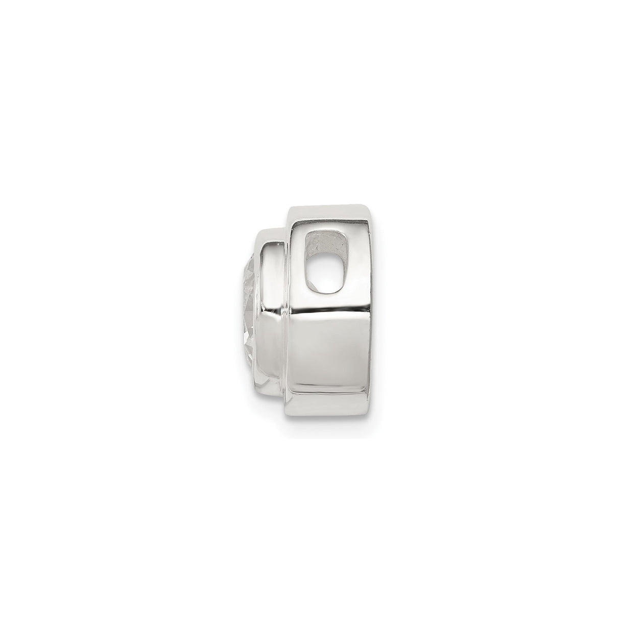 Sterling Silver Pendant with Cubic Zirconia, Bezel Set Round Cut, Minimalist Design