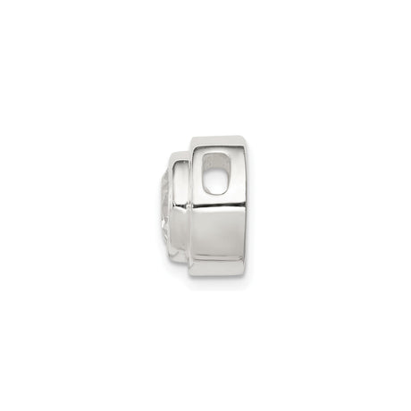 Sterling Silver Pendant with Cubic Zirconia, Bezel Set Round Cut, Minimalist Design