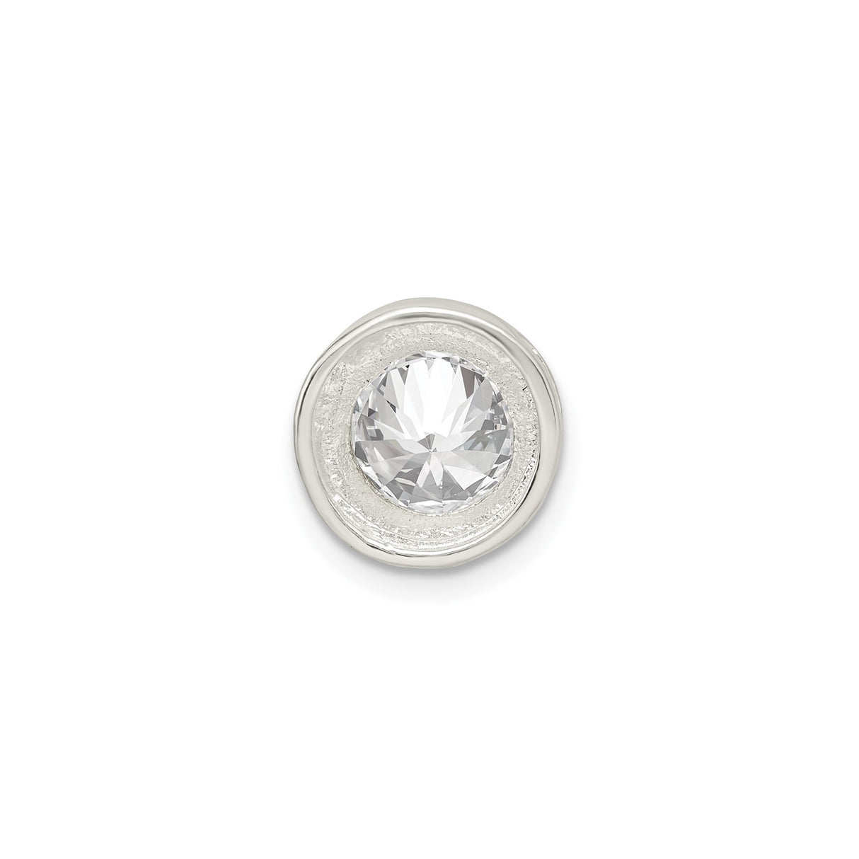 Sterling Silver Pendant with Cubic Zirconia, Bezel Set Round Cut, Minimalist Design