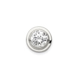 Sterling Silver Pendant with Cubic Zirconia, Bezel Set Round Cut, Minimalist Design