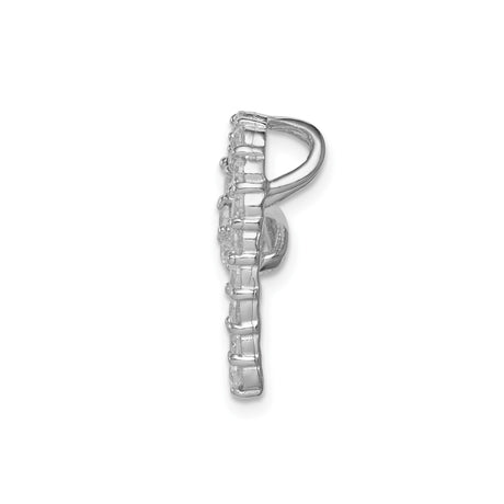 Sterling Silver Heart Pendant with Cubic Zirconia, Open Heart Design for Women