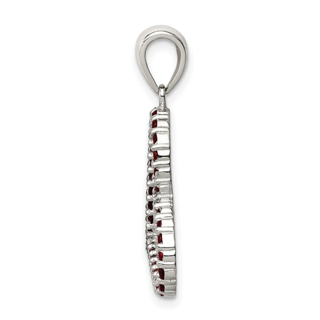 Sterling Silver Heart Pendant with Cubic Zirconia, Open Heart Design, Romantic Charm for Women