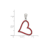 Sterling Silver Heart Pendant with Cubic Zirconia, Open Heart Design, Romantic Charm for Women