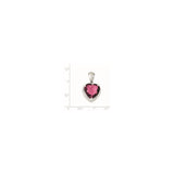 Sterling Silver Heart Pendant with Pink Cubic Zirconia , Romantic Jewelry for Women