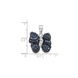 Sterling Silver Butterfly Pendant with Blue and Clear Cubic Zirconia, Nature Inspired Jewelry for Women