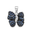 Sterling Silver Butterfly Pendant with Blue and Clear Cubic Zirconia, Nature Inspired Jewelry for Women