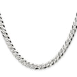 925 White Gold 5.9 mm Curb Chain Necklace, Polished